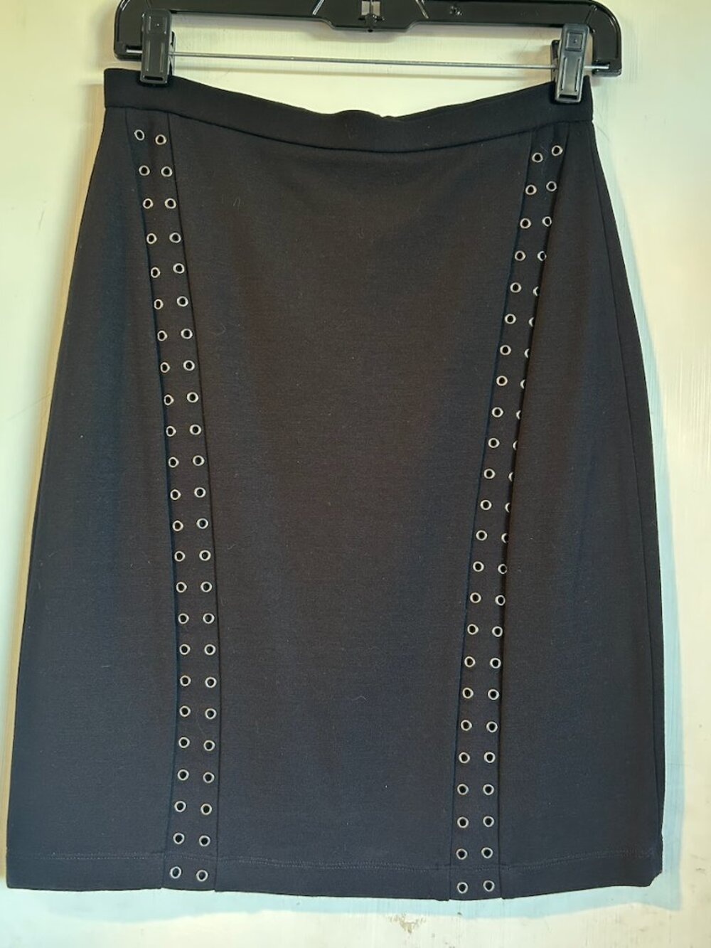 BCBG Maxazria - Black Studded Midi Skirt
